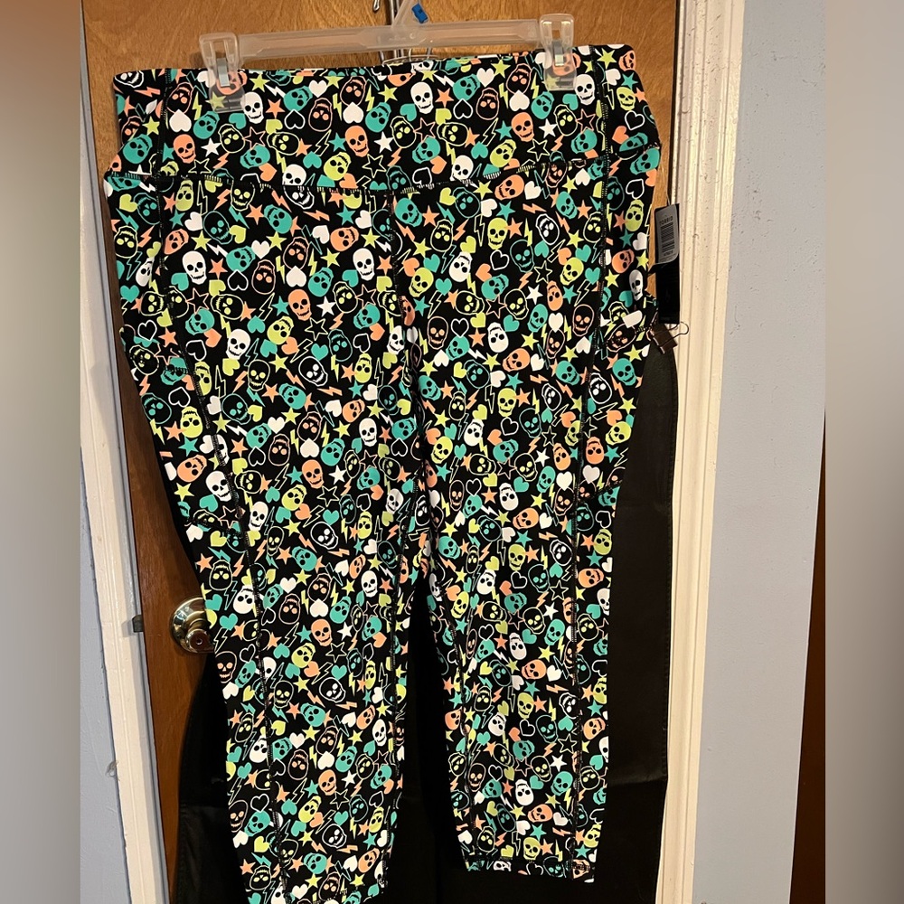 Neon yoga capris.